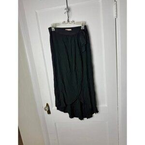 SO Faux Wrap Maxi Skirt Women's Small Black Fairy Goth Whimsigoth Pull On Flowy